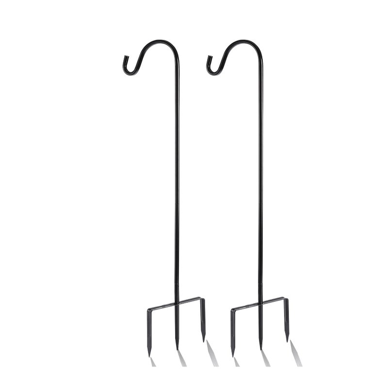EXCMARK 2 Pack Shepherd Hook Adjustable Height 31/24/16â€™â€™ 1/2 inch Thick Use at Weddings, Hanging Solar Lights, Lanterns, Bird Feeders, Metal Hanger Hook (Black, 31 inch). U.S. Patent. - Image 1